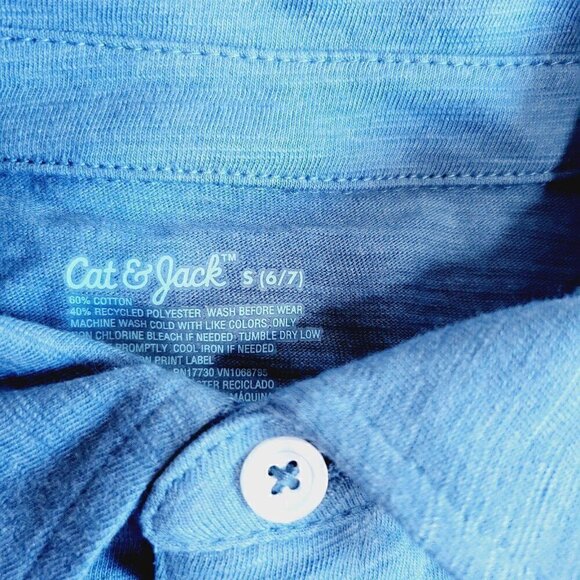 Cat & Jack Boys' Short Sleeve Jersey Button-Down Shirt 4KIDB-BO - Picture 4 of 4